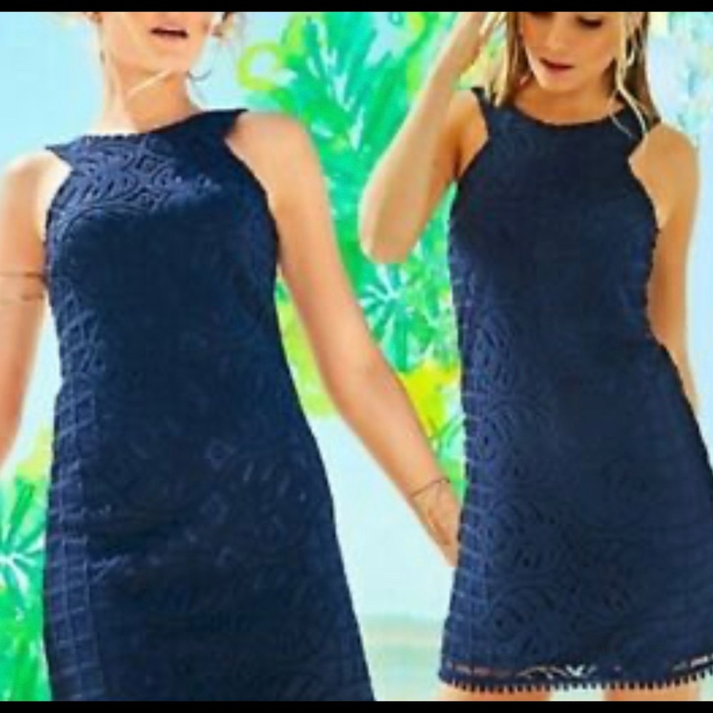 Lily Pulitzer Mango Shift leafy lace dress